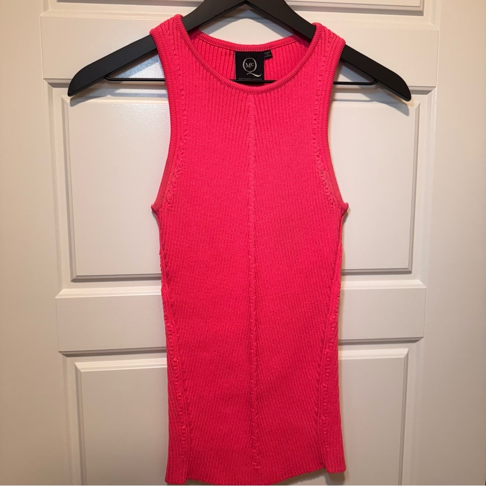 Alexander McQueen 2011 Vintage Crew Neck Pink Ribbed Top -Size Med/ US 6/ IT 42